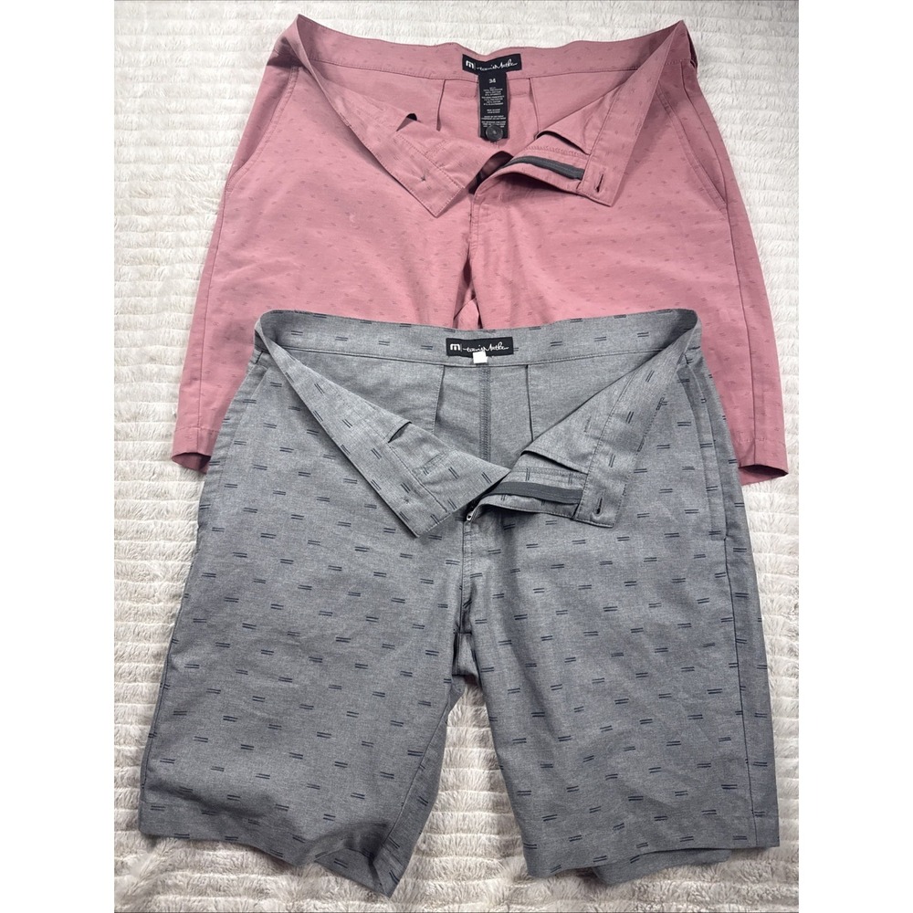 Travis Mathew Lot of 2 Shorts Men 34x9 Stretch Golf Chino Flat Front Performance